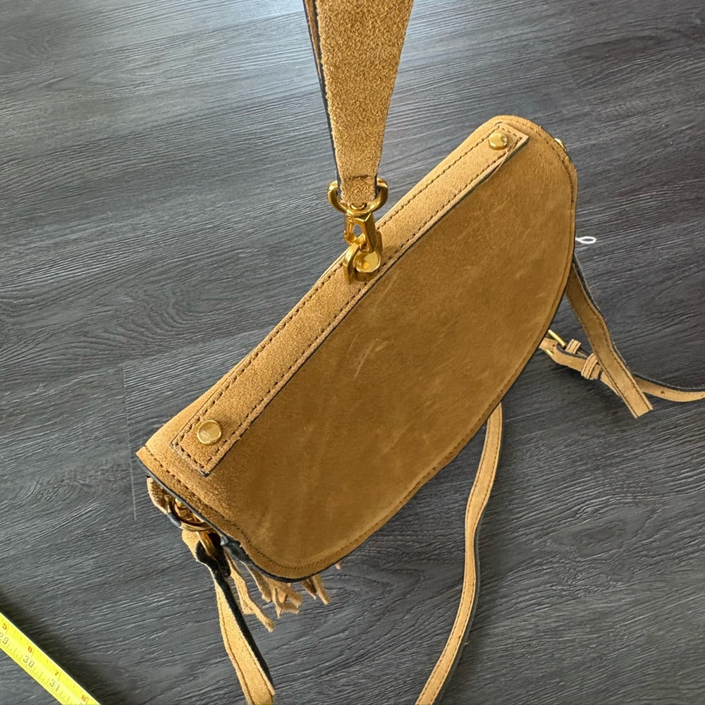 Mango tan fringe suede bag crossbody or clutch - Picture 4 of 8